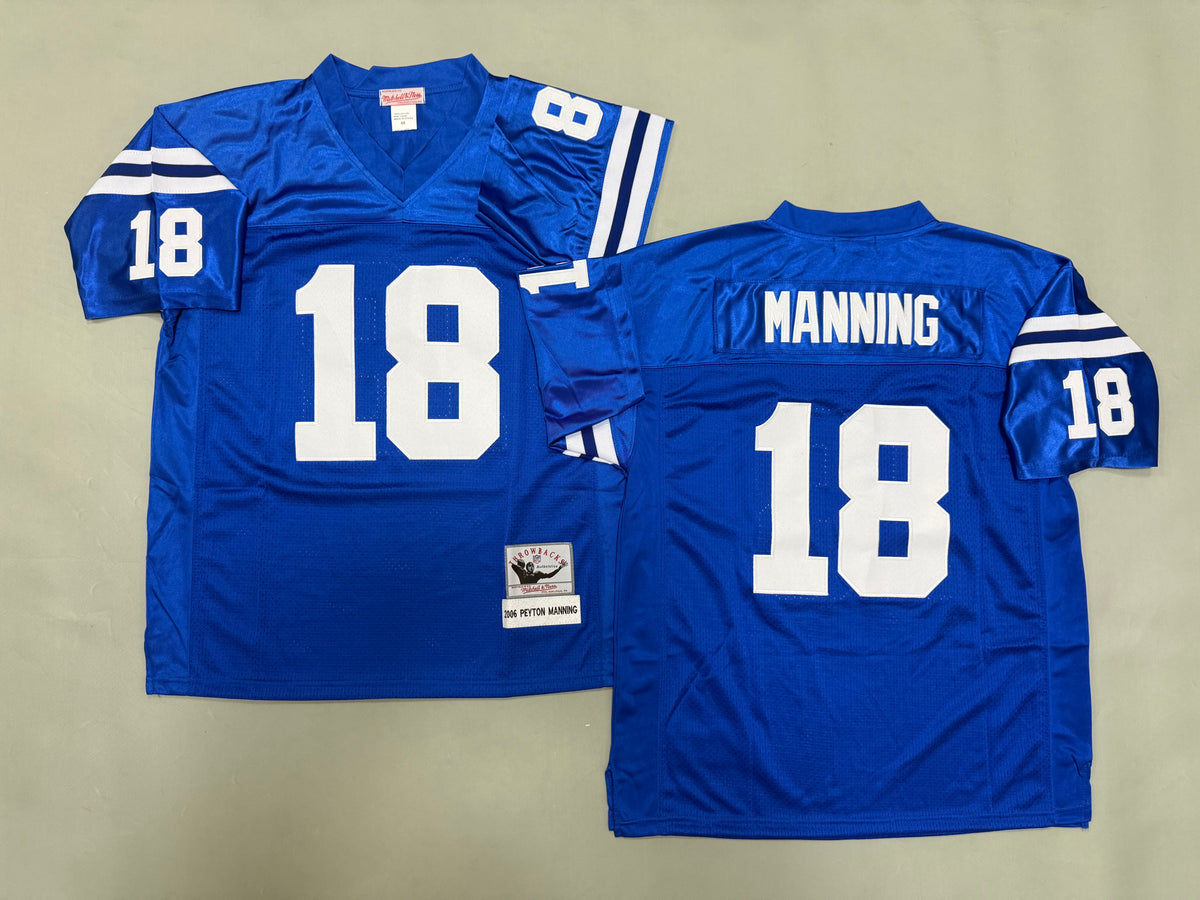 Mens Peyton Manning#18 Indianapolis Colts Vintage Throwback Jersey