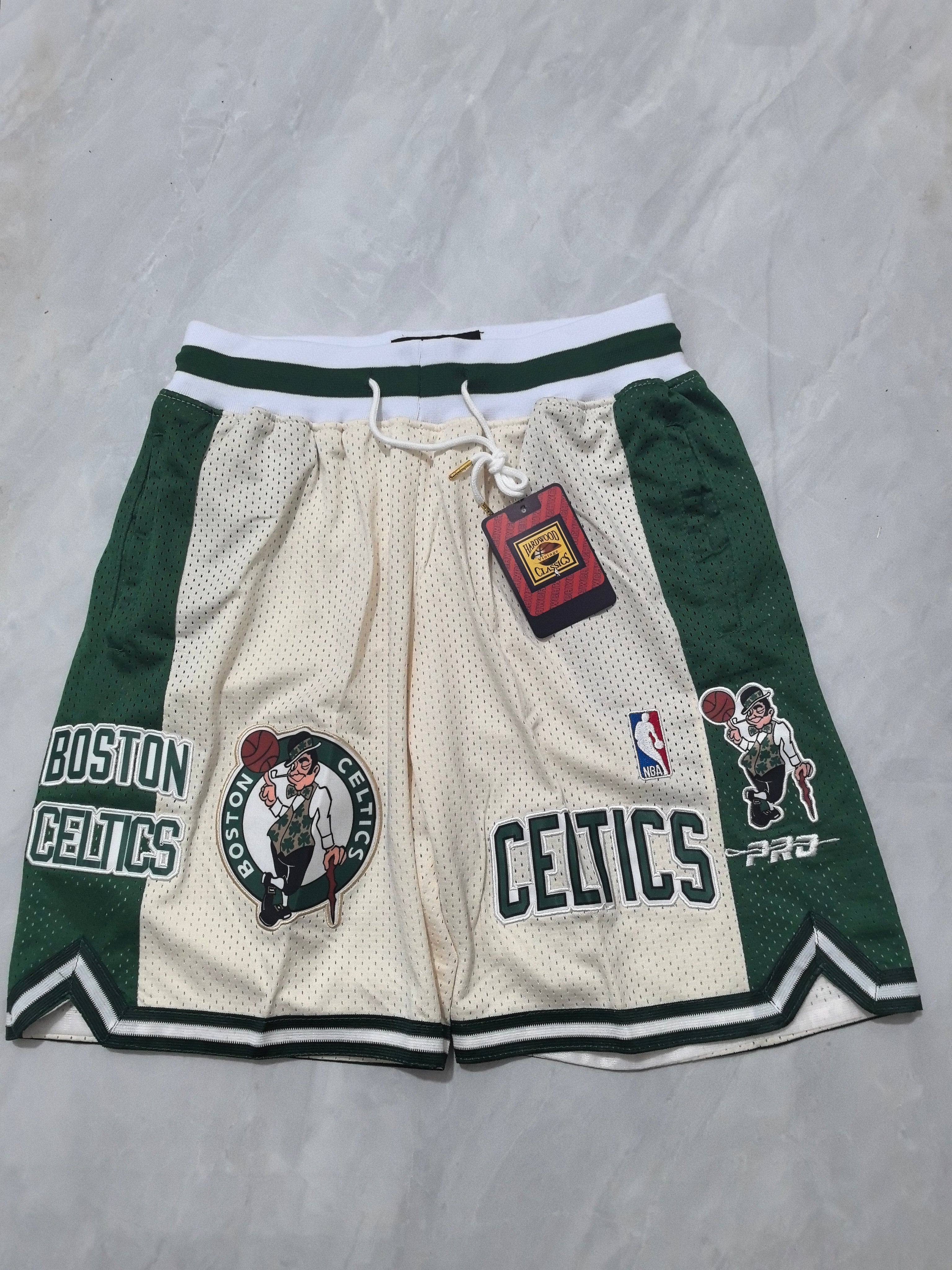 Boston Celtics Off-White Pocket Shorts