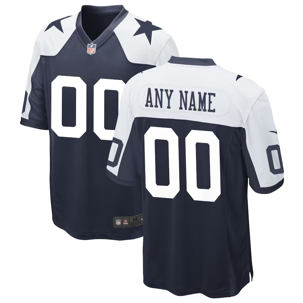 Custom Dallas Cowboys Navy Game Jersey