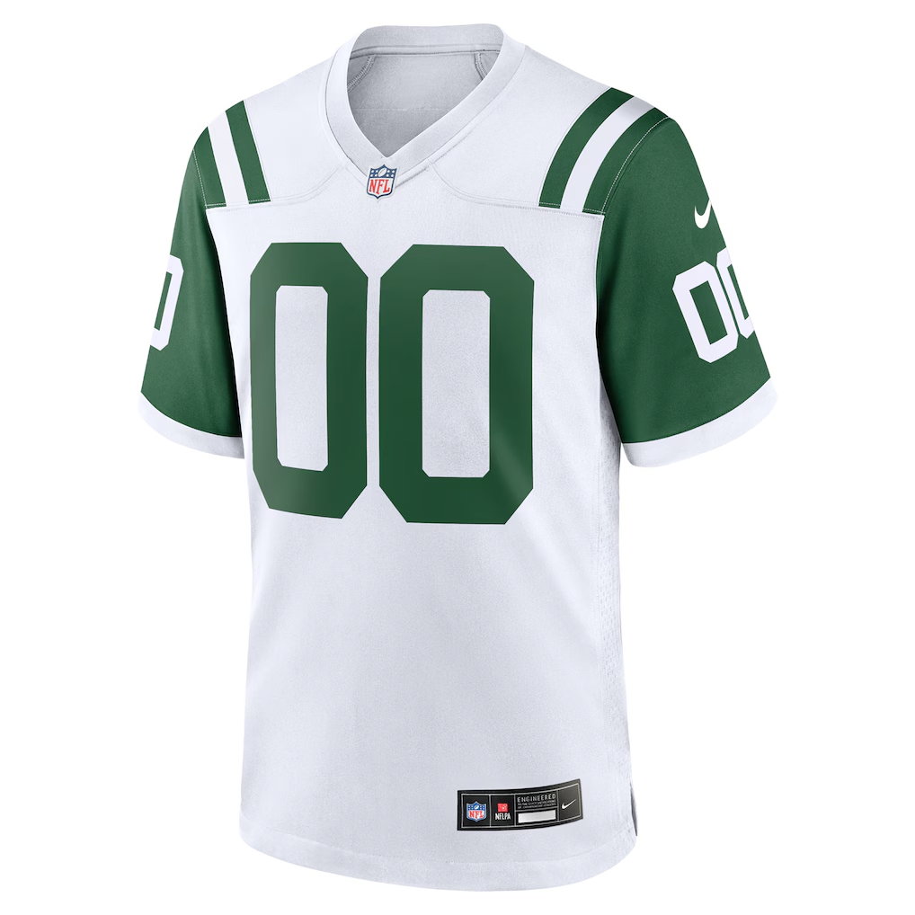 Custom New York Jets White Game Jersey