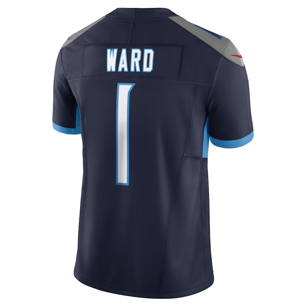 Cameron Ward #1 Tennessee Titans Navy Alternate Limited Jersey
