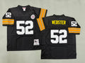 Mens Mike Webster#52 black Pittsburgh Steelers Vintage Throwback Jersey