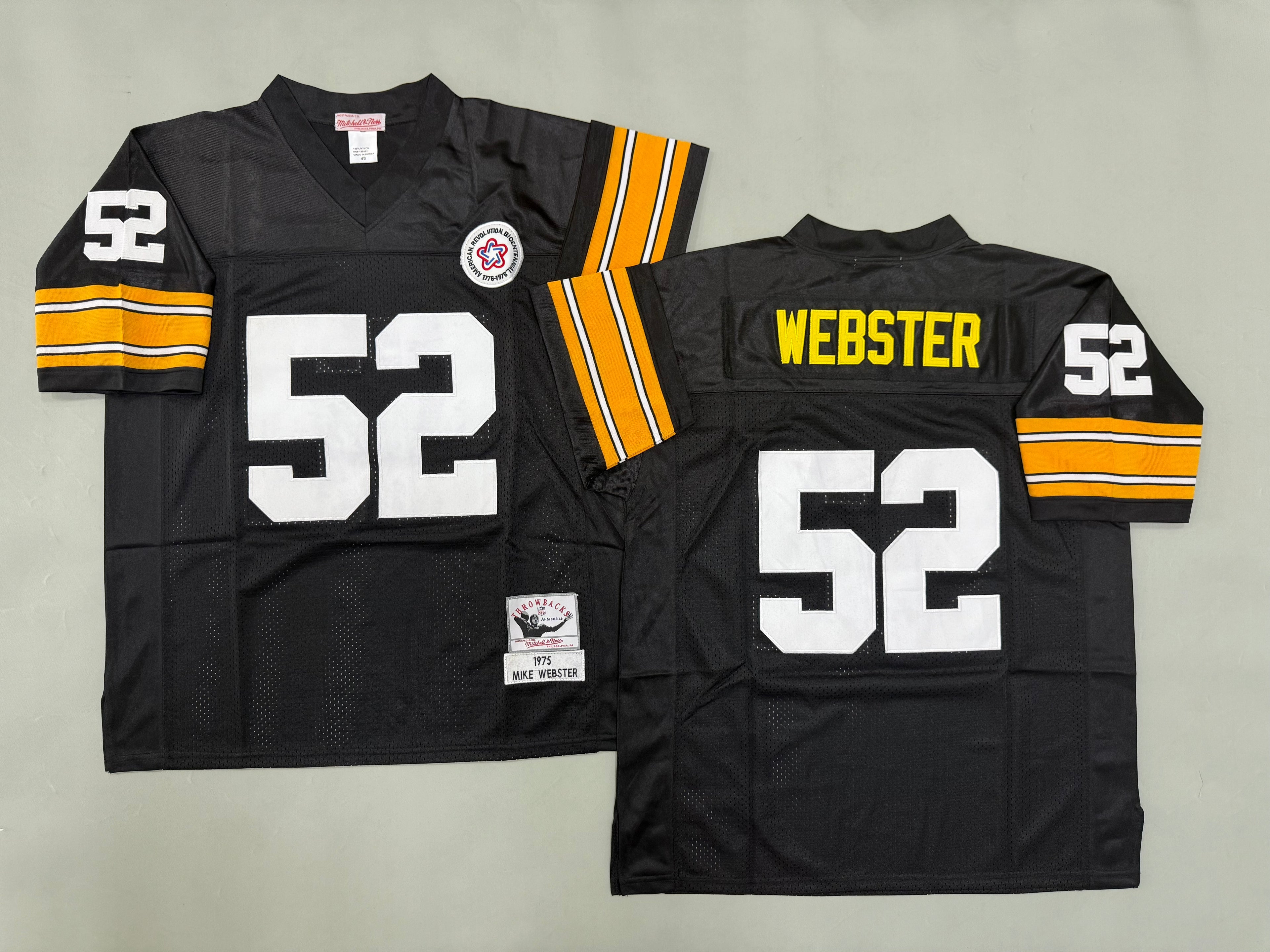 Mens Mike Webster#52 black Pittsburgh Steelers Vintage Throwback Jersey