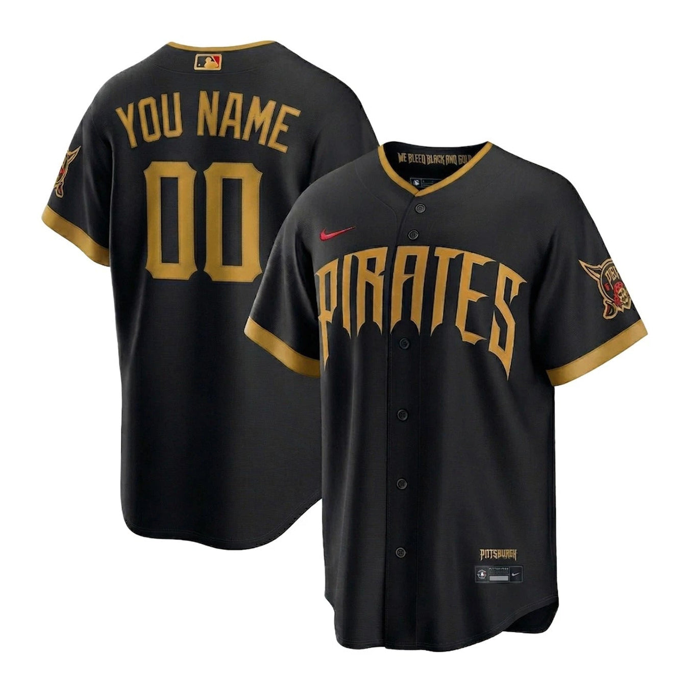 Custom Pittsburgh Pirates 2026 City Connect Stadium Jersey - Black