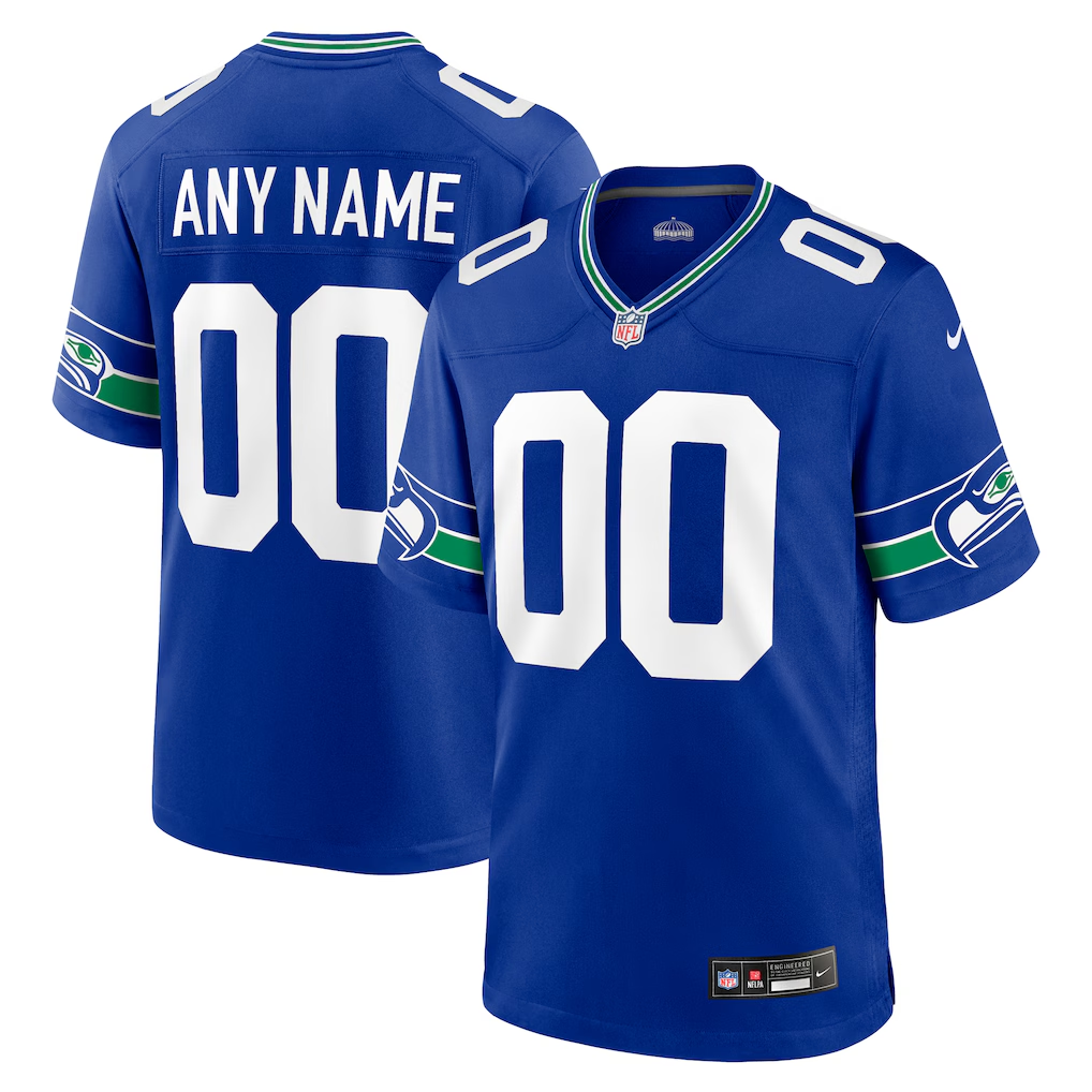 Custom Seattle Seahawks Royal Game Jersey