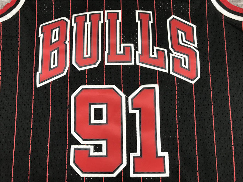 Chicago Bulls Dennis Rodman #91 1995-96 Throwback — Embroidered