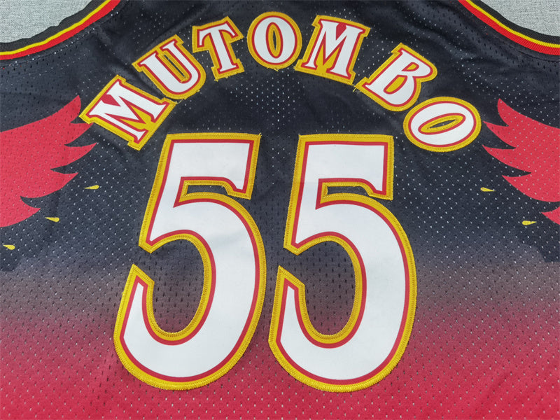 Atlanta Hawks Dikembe Mutombo 1996-97 #55 Throwback - Embroidered Jersey