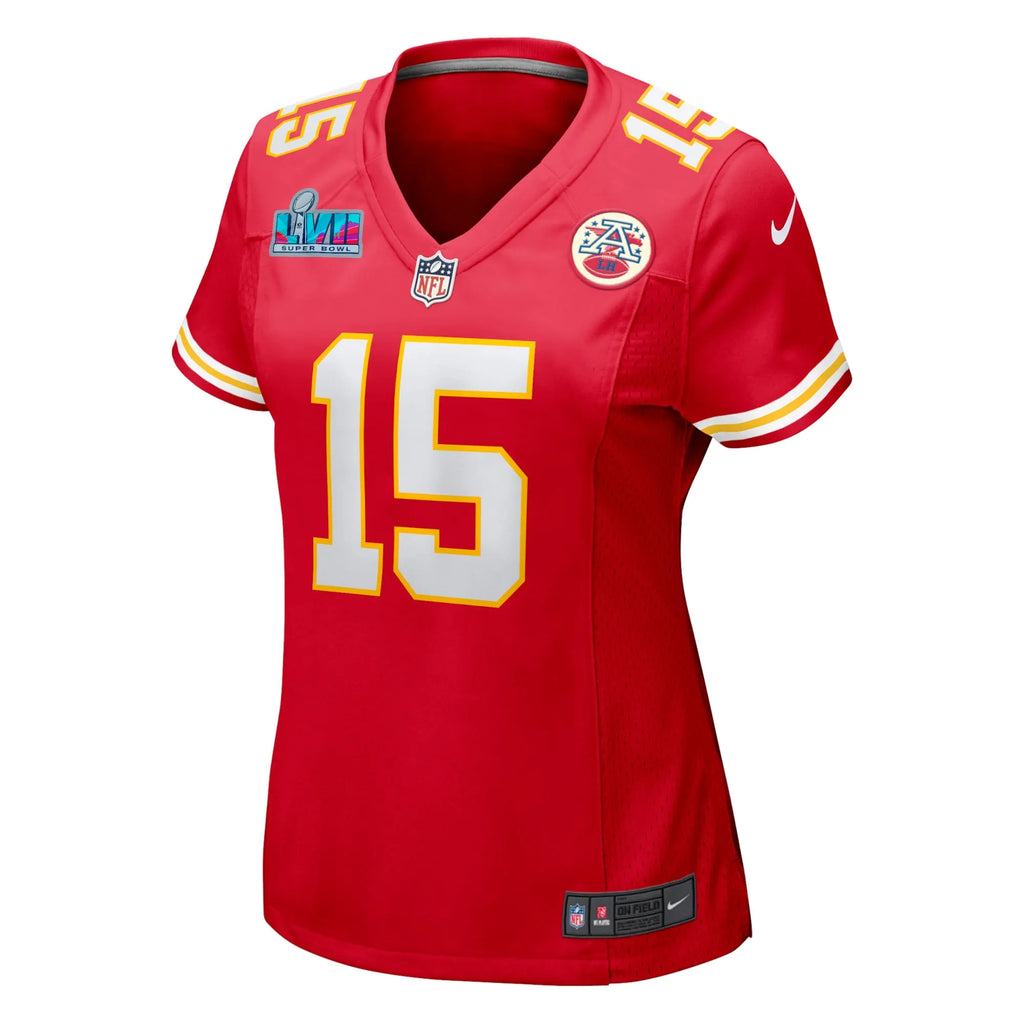 Patrick Mahomes Kansas City Chiefs Women's Super Bowl LVII Patch Game Jersey - Red