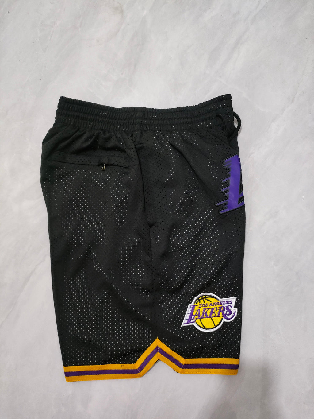 Los Angeles Lakers Black Retro Pocket Shorts