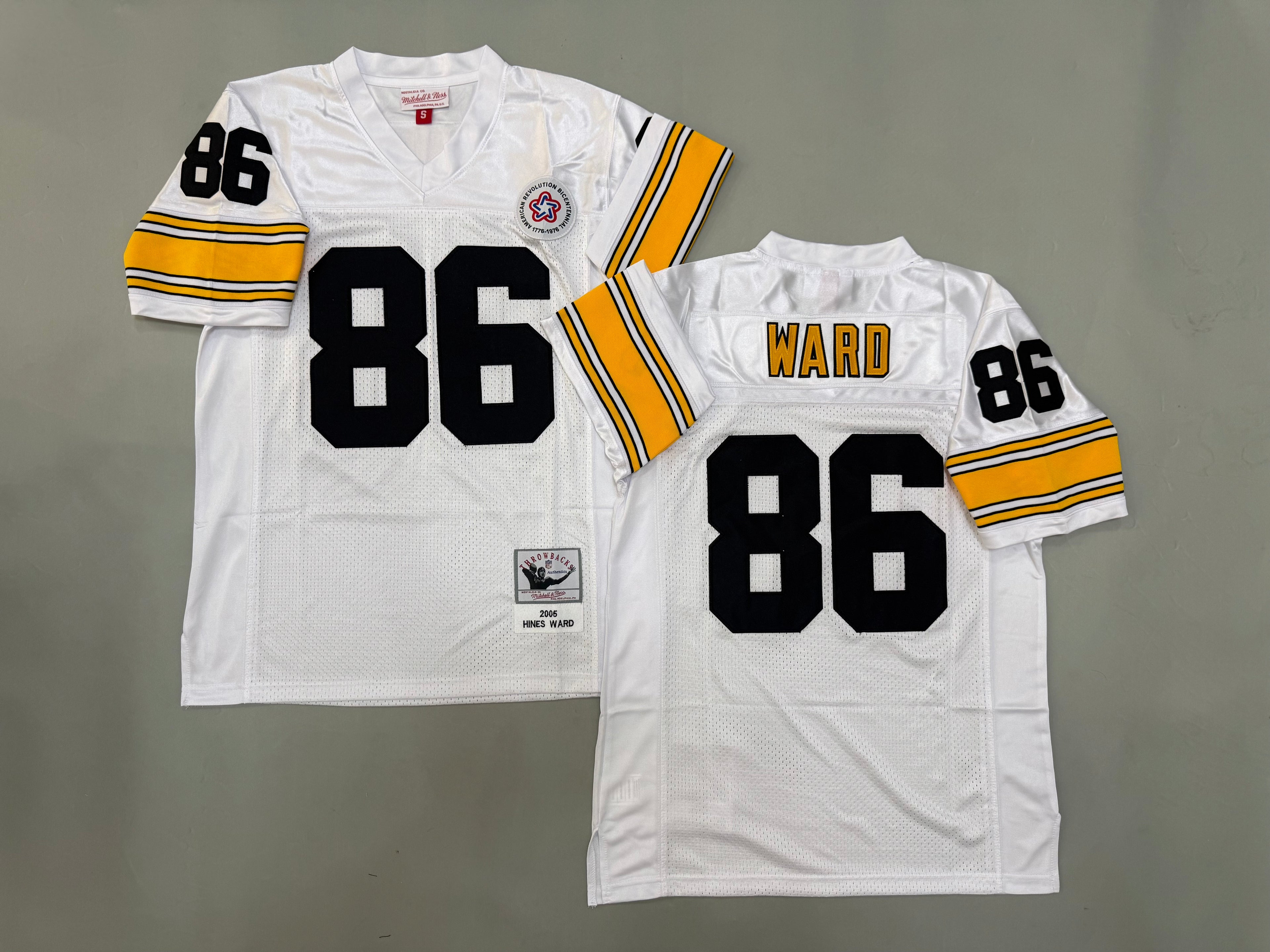 Mens Hines Ward#86 white‌ Pittsburgh Steelers Vintage Throwback Jersey