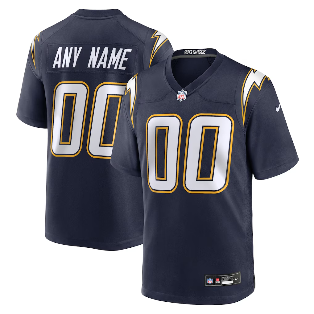Custom Los Angeles Chargers Navy Game Jersey