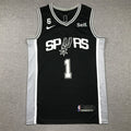 Men's San Antonio Spurs Victor Wembanyama #1 Black 2022/23 Swingman Jersey - Icon Edition
