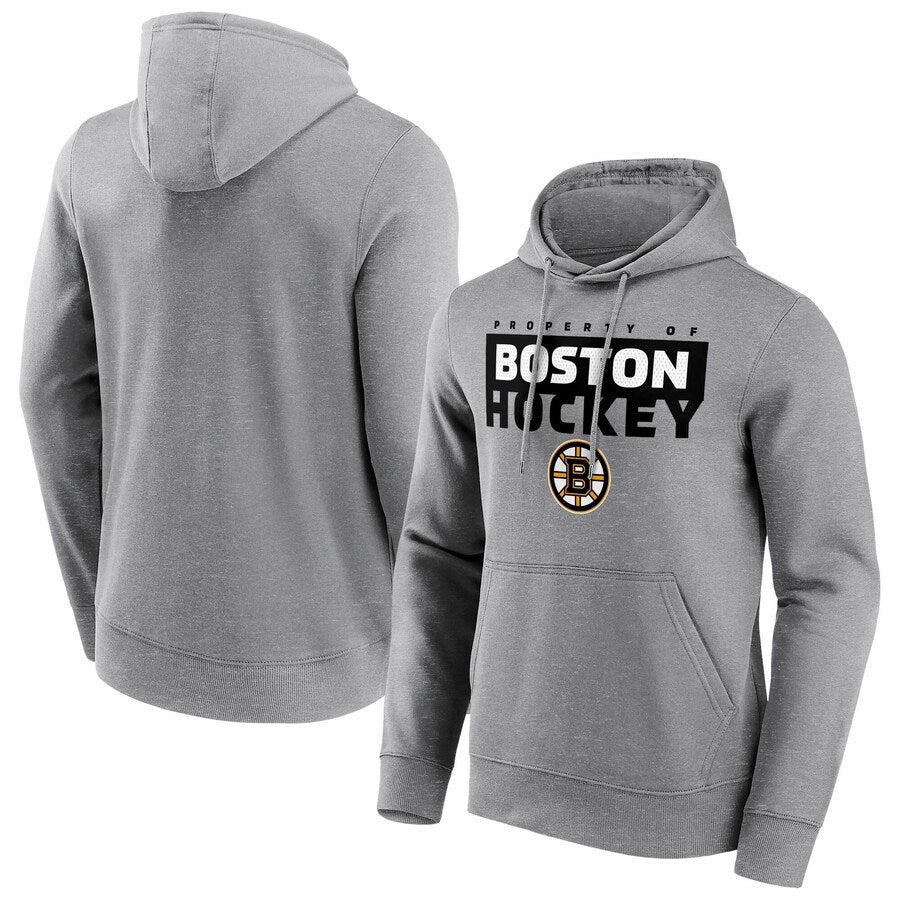 Men's Boston Bruins  Branded Gain Ground Hoodie - Sports Grey