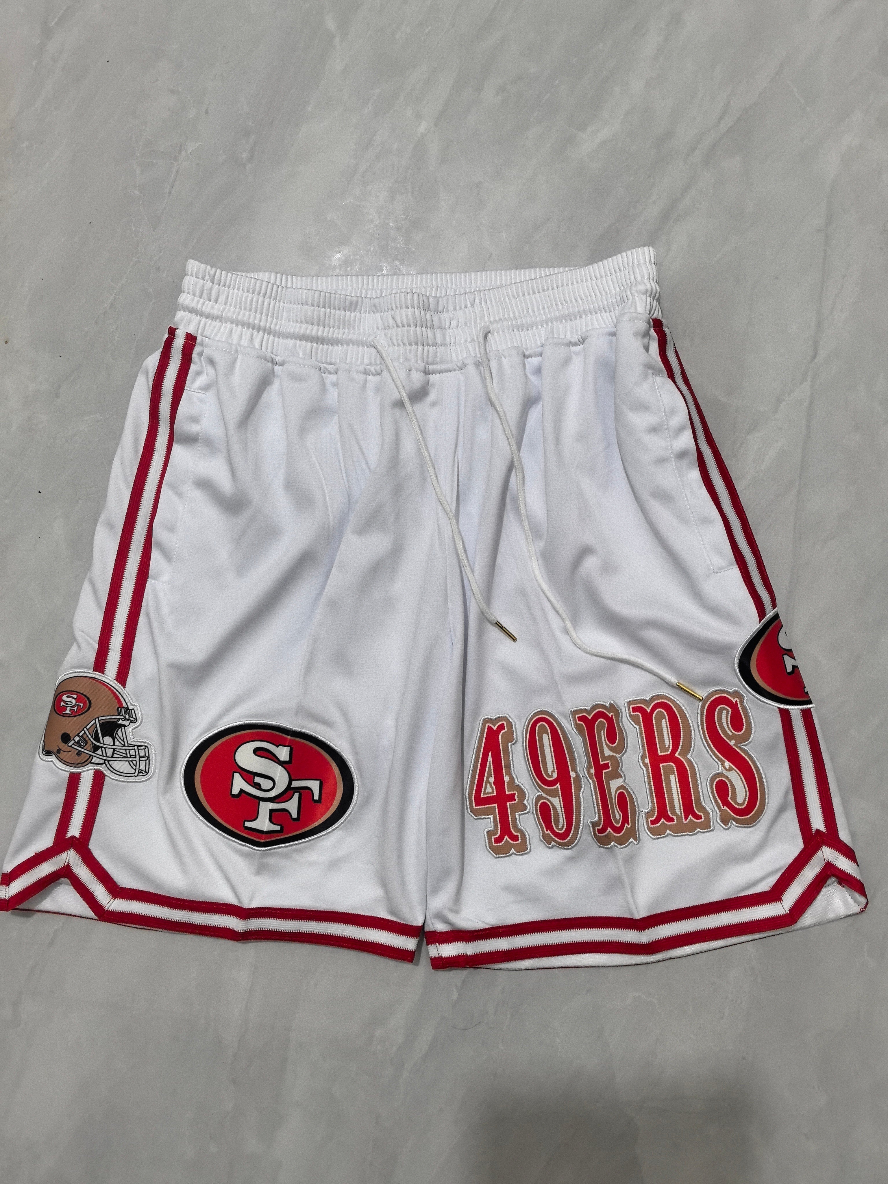 49ers White Pocket Shorts
