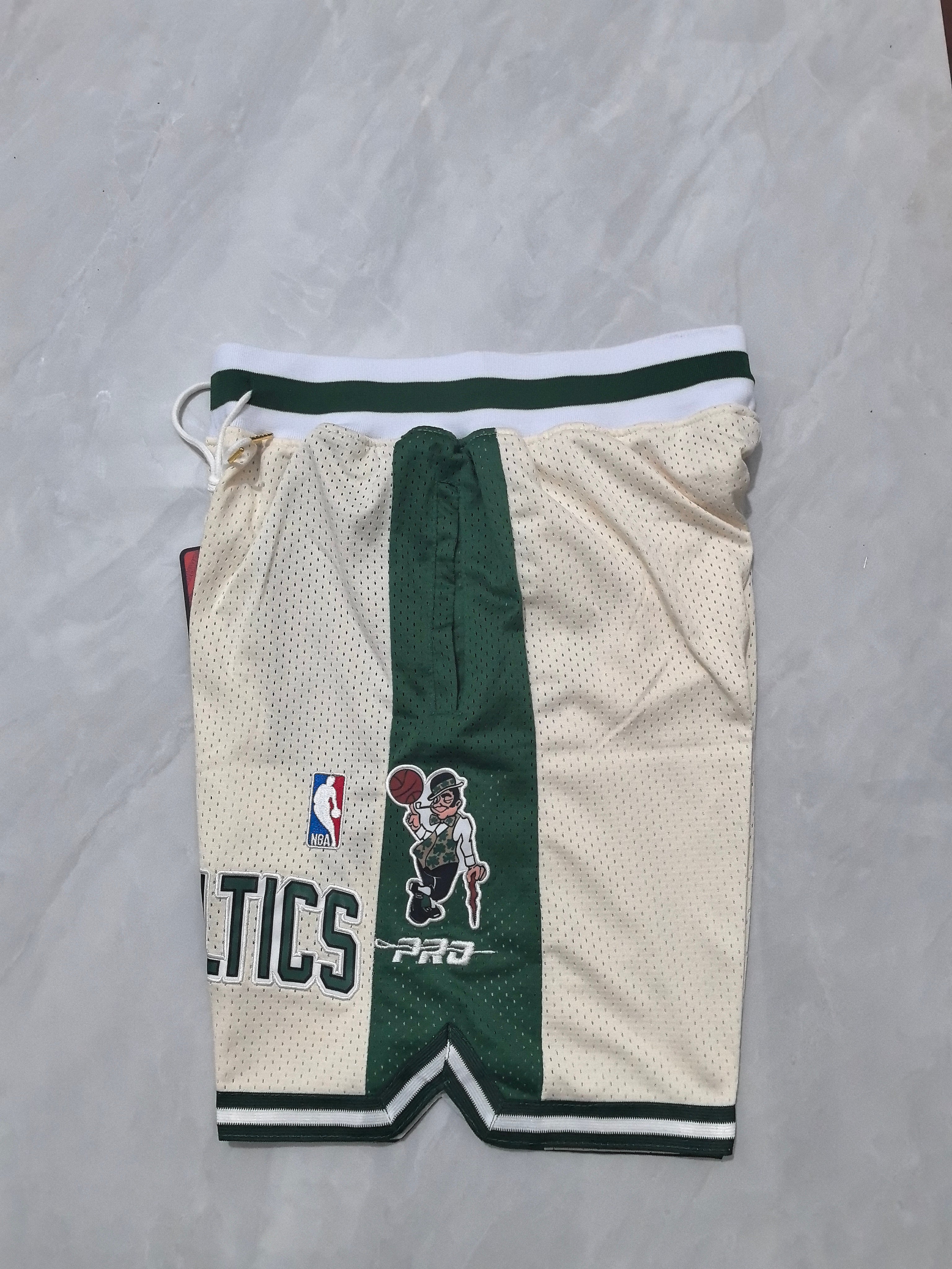 Boston Celtics Off-White Pocket Shorts