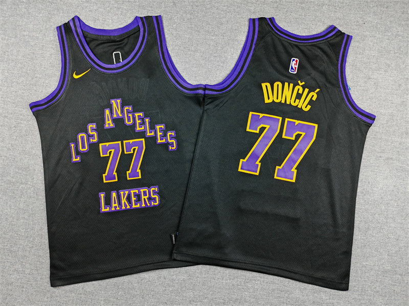 Youth Luka Dončić Los Angeles Lakers #77 City Edition Embroidered  Jersey