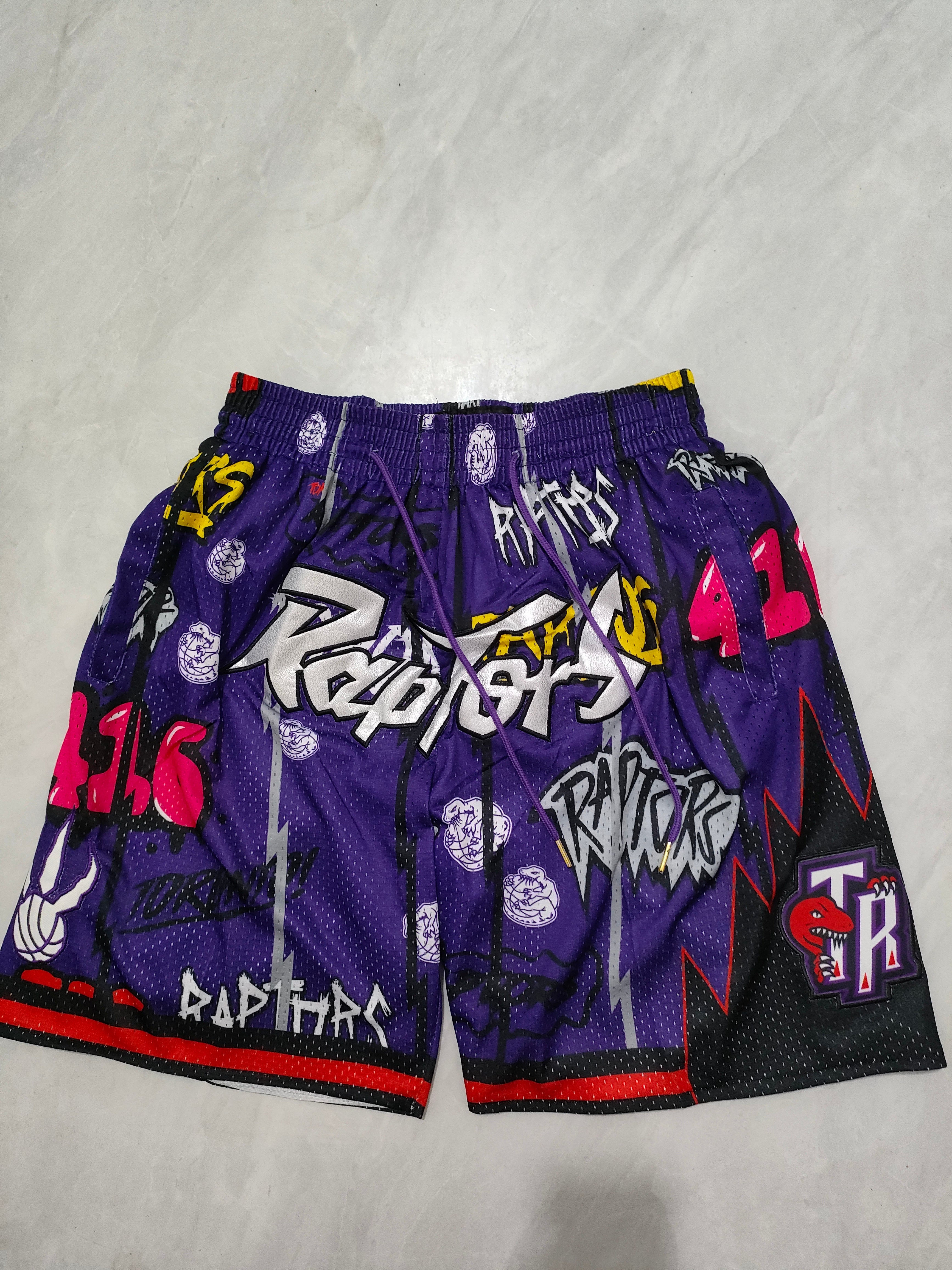 Toronto Raptors Purple Graffiti Pocket Shorts