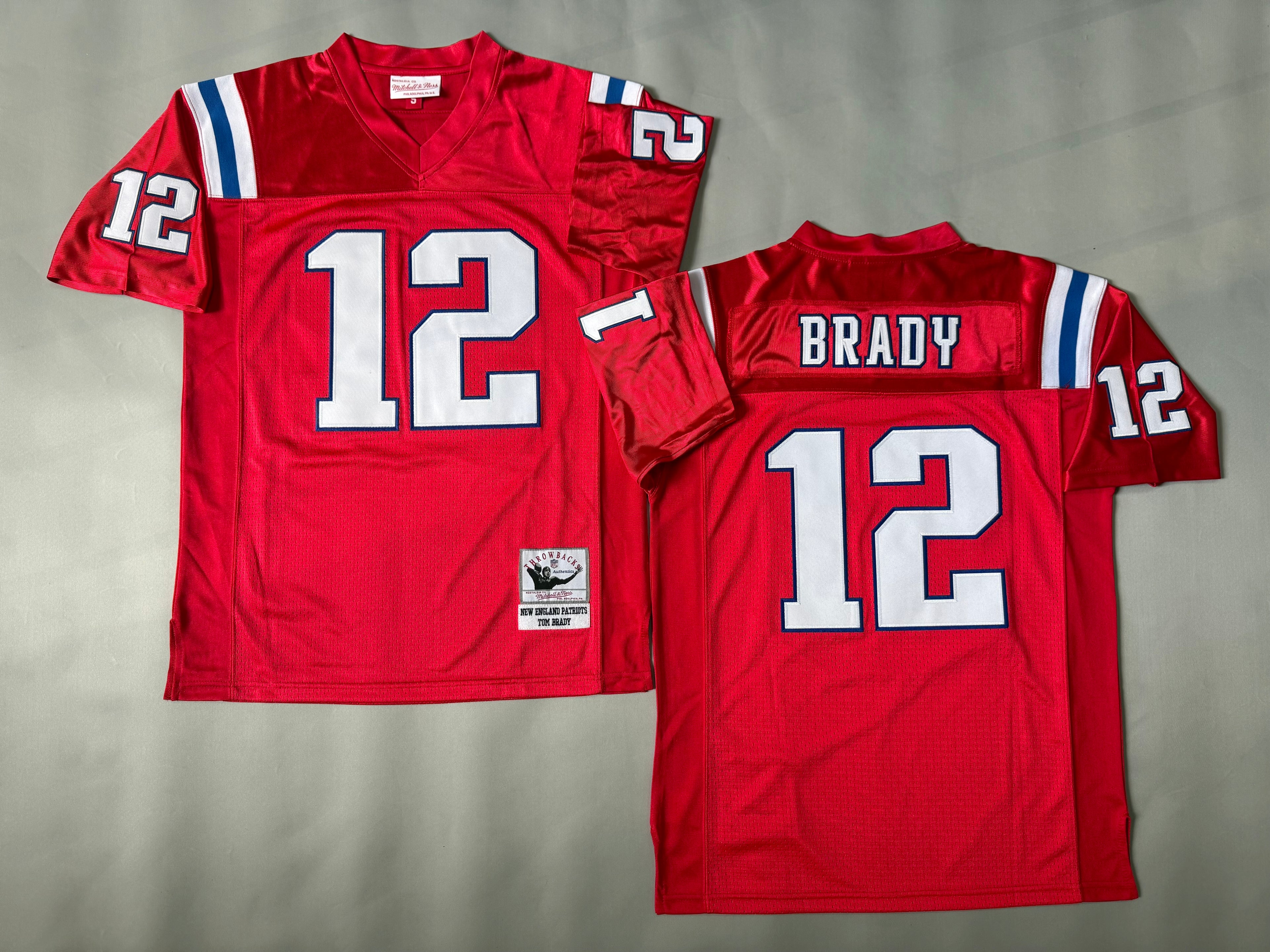 Mens Tom Brady#12 New England Patriots Vintage Throwback Jersey