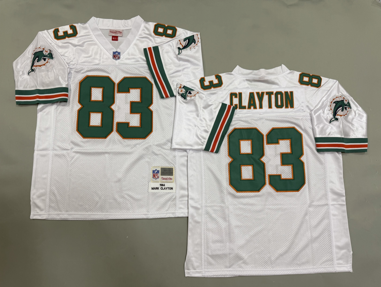 Miami Dolphins Mark Clayton White 1984 Throwback Jersey