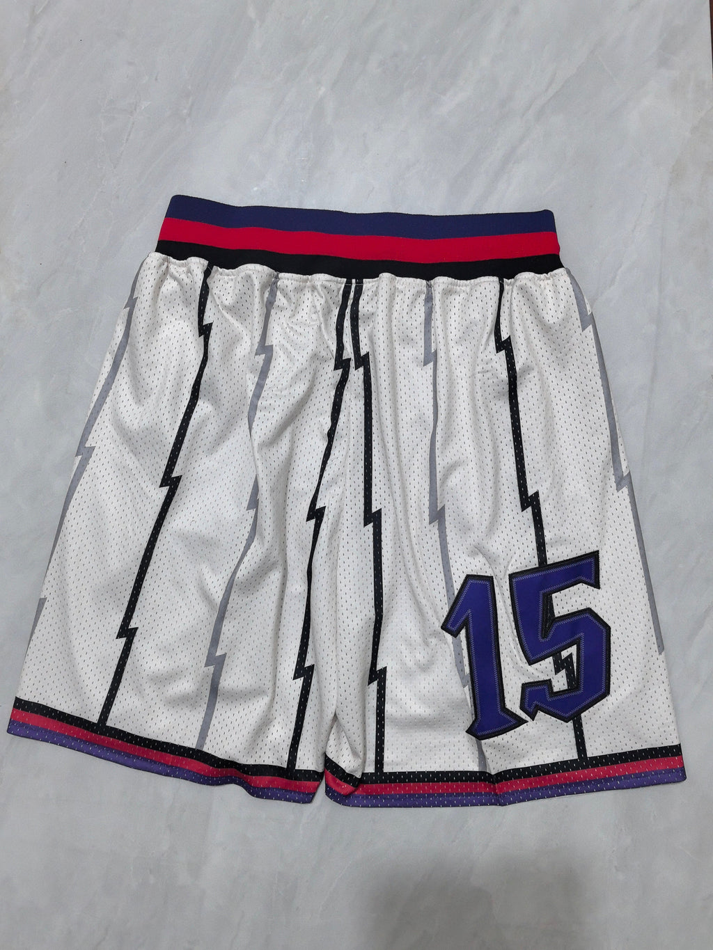 Toronto Raptors white retro pocket shorts