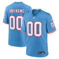 Custom Tennessee Titans Light Blue Oilers Throwback Game Jersey