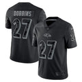 Men's  J.K. Dobbins Black Baltimore Ravens RFLCTV Limited Jersey