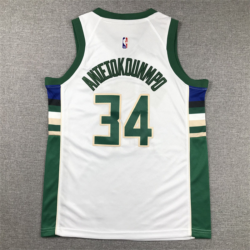 Youth Giannis Antetokounmpo Milwaukee Bucks #34  Embroidered Jersey