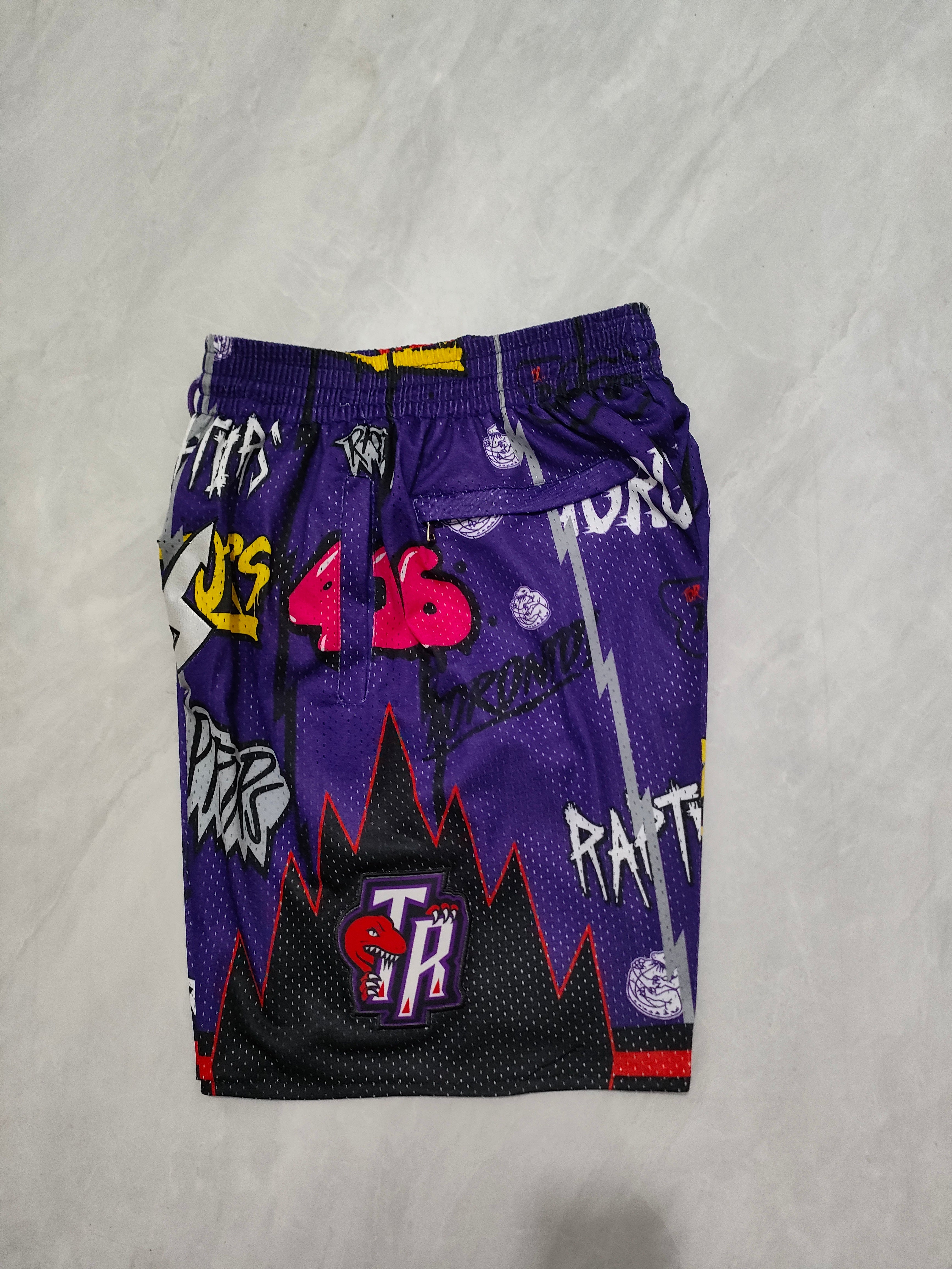 Toronto Raptors Purple Graffiti Pocket Shorts