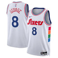 Philadelphia 76ers Nike City Edition Swingman Trikot 2024 - Weiß - Paul George - Unisex