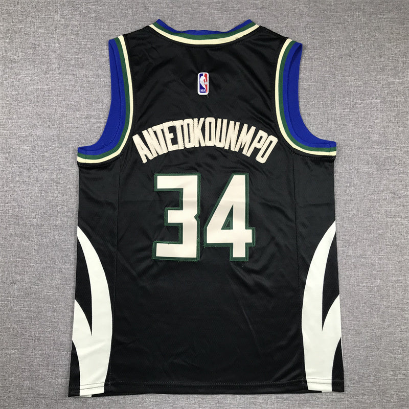 Youth Giannis Antetokounmpo Milwaukee Bucks #34  Embroidered Jersey