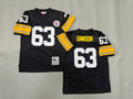 Mens Dermontti Dawson#63 black Pittsburgh Steelers Vintage Throwback Jersey