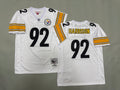 Mens James Harrison#92 white Pittsburgh Steelers Vintage Throwback Jersey