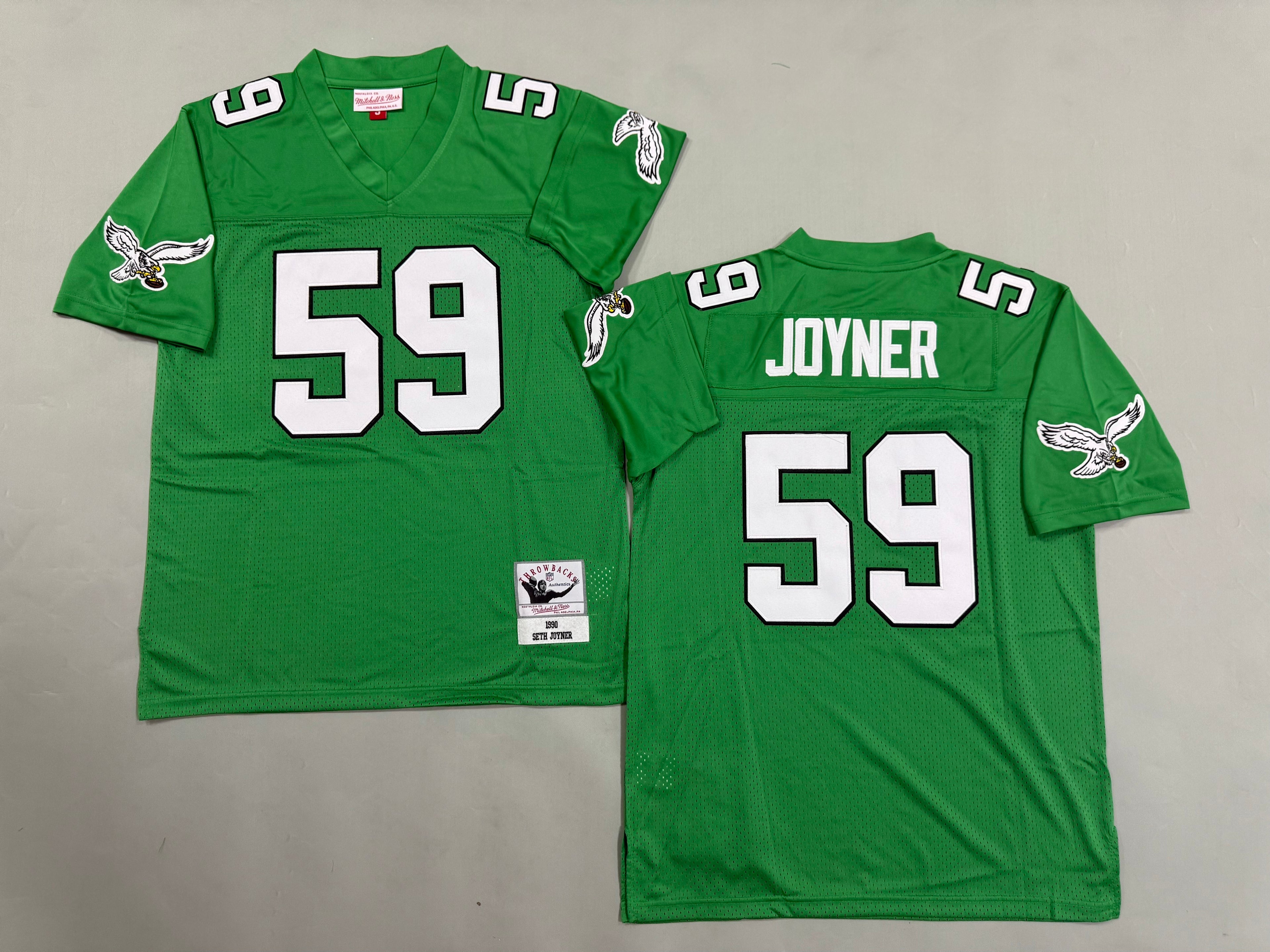 Mens Seth Joyner#59 Philadelphia Eagles Vintage Throwback Jersey