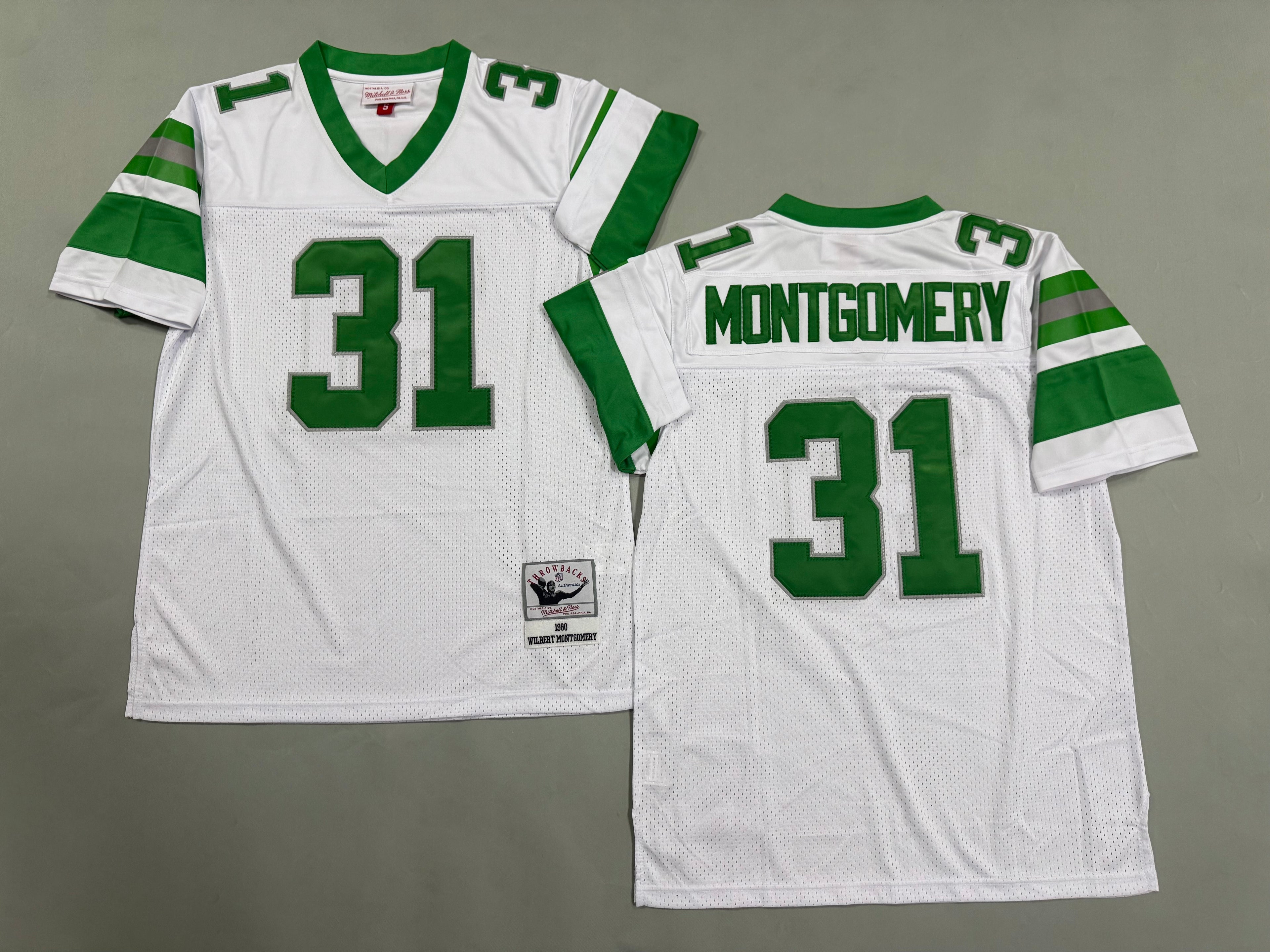 Mens Wilbert Montgomery#31 white‌ Philadelphia Eagles Vintage Throwback Jersey