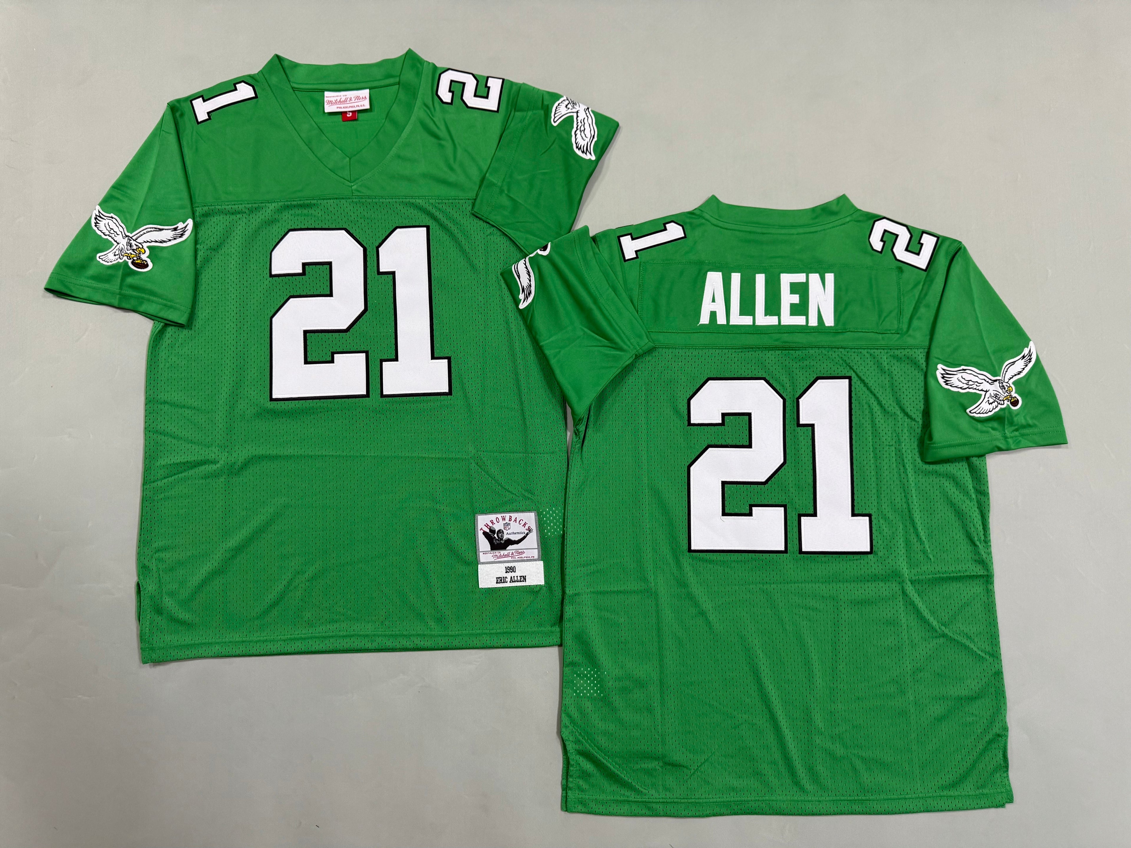 Mens Eric Allen#21 Philadelphia Eagles Vintage Throwback Jersey