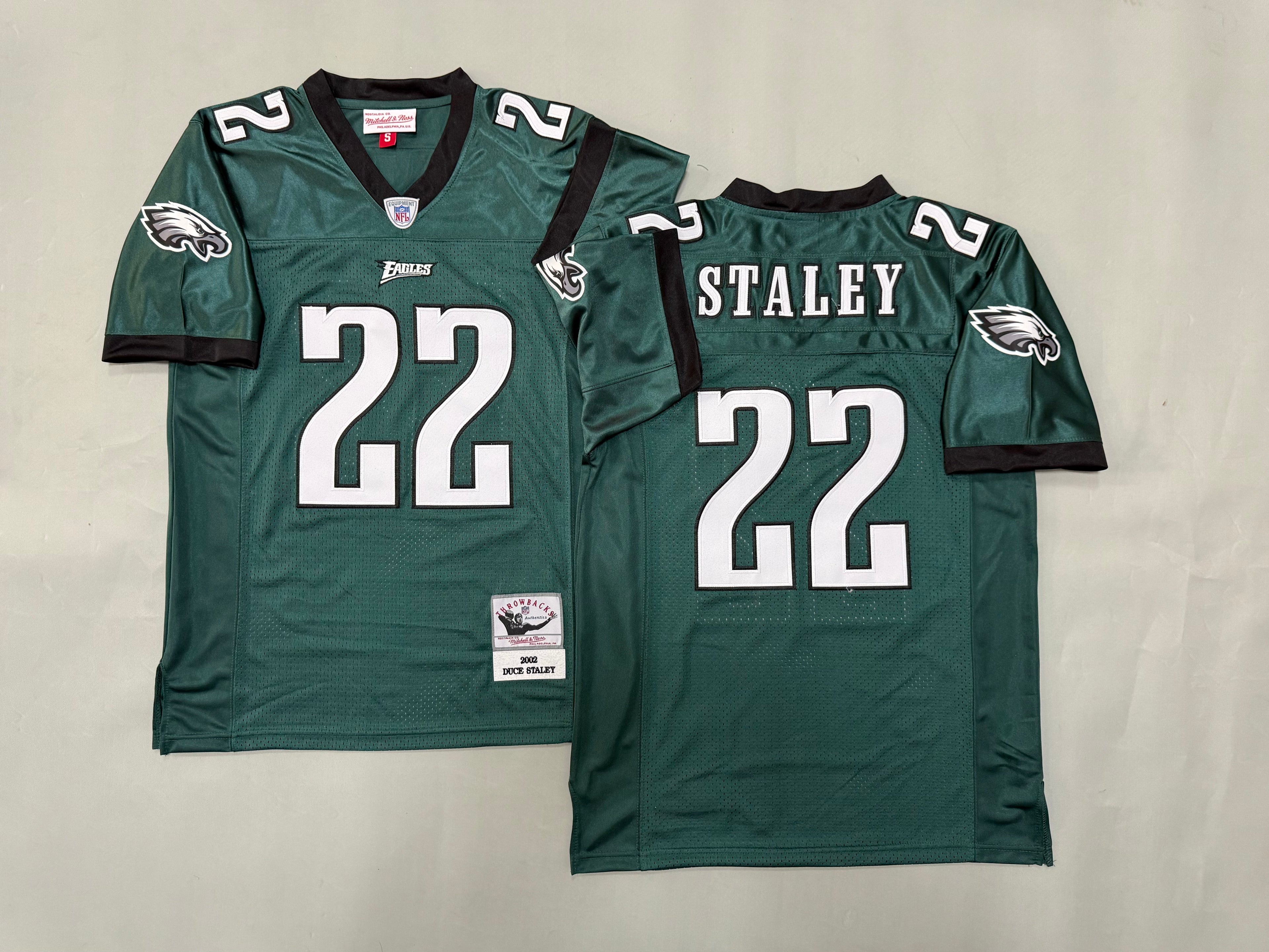 Mens Duce Staley#22 Philadelphia Eagles Vintage Throwback Jersey