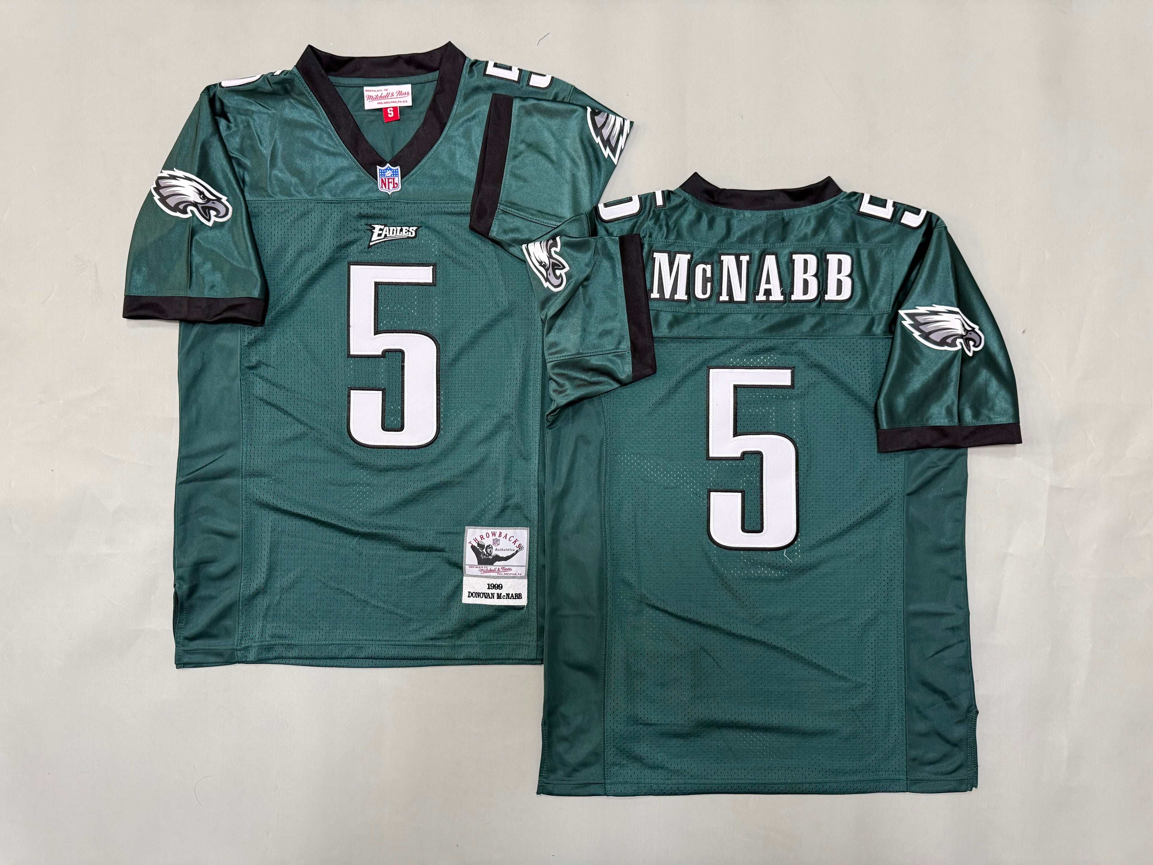 Mens Donovan McNabb#5 Philadelphia Eagles Vintage Throwback Jersey
