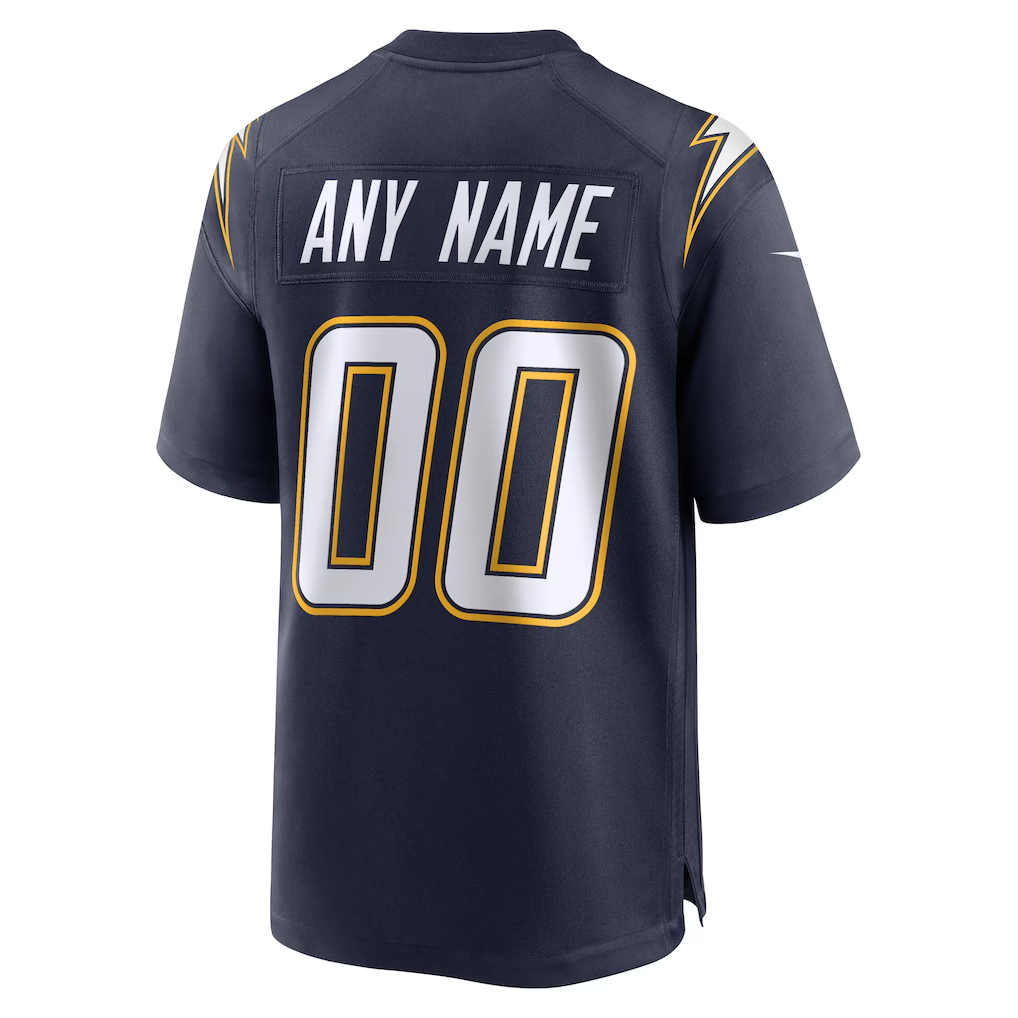 Custom Los Angeles Chargers Navy Game Jersey