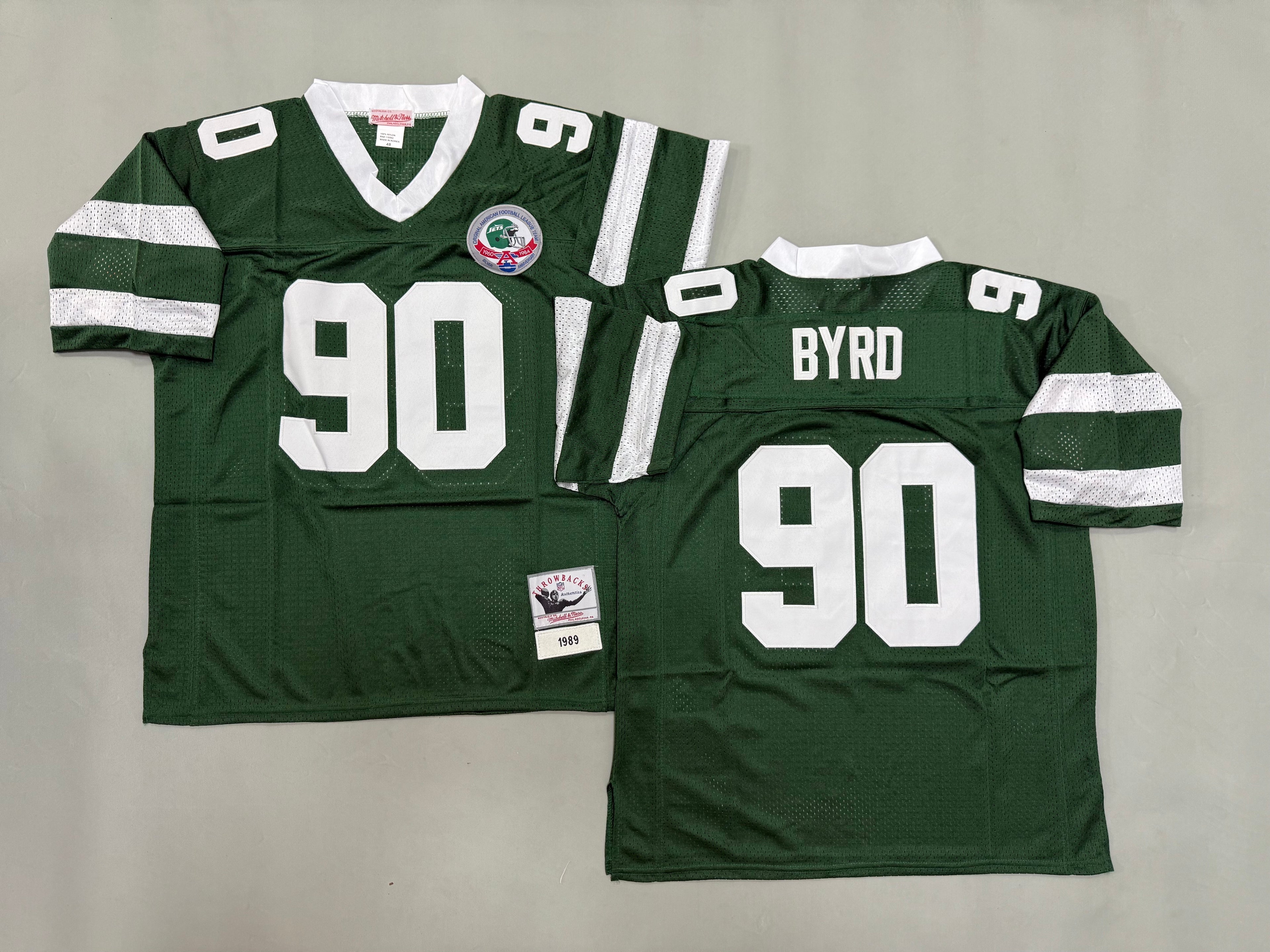 Mens Dennis Byrd#90 New York Jets Vintage Throwback Jersey