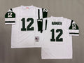 Mens Joe Namath#12 white New York Jets Vintage Throwback Jersey
