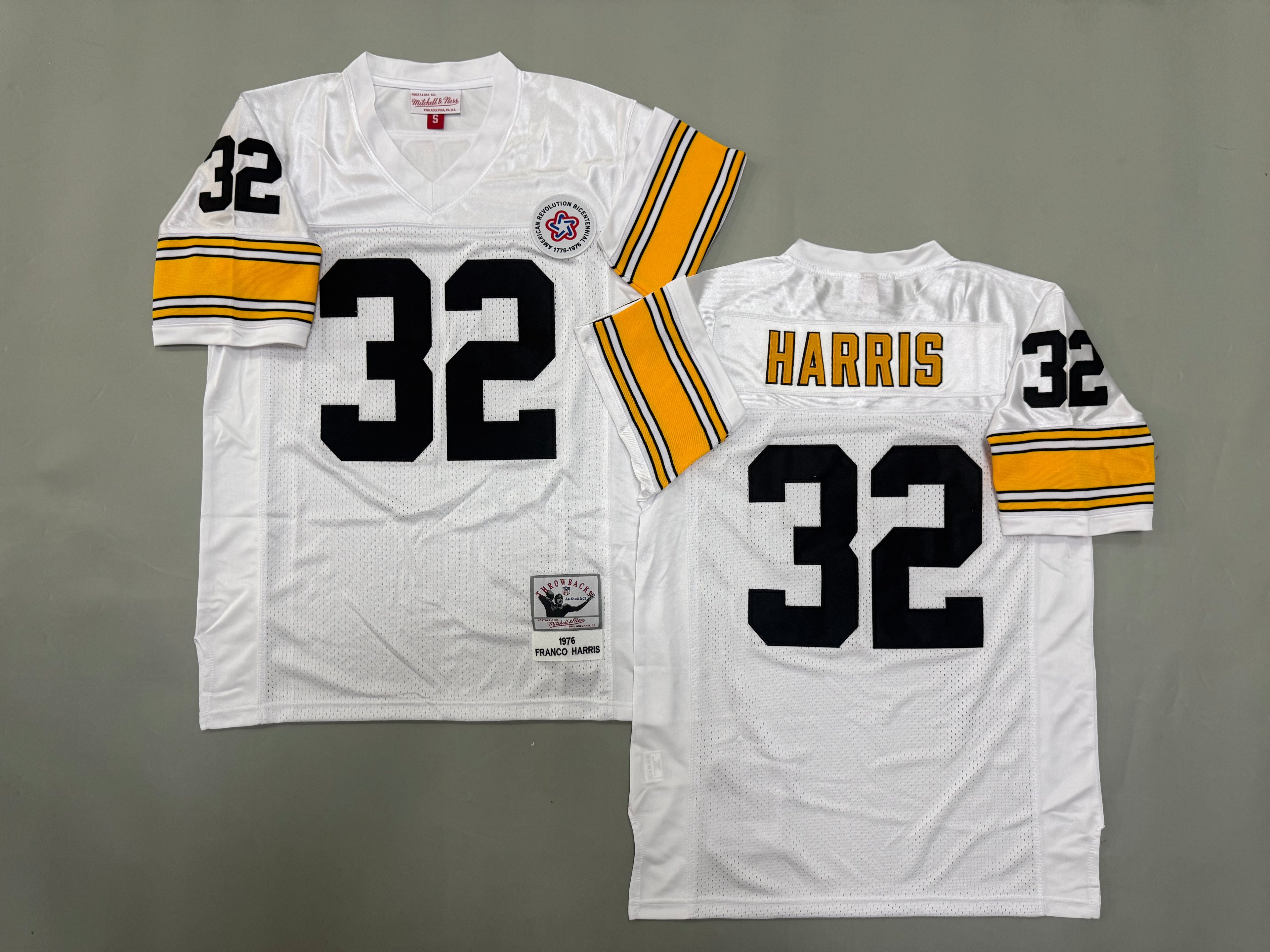 Mens Franco Harris#32 white Pittsburgh Steelers Vintage Throwback Jersey
