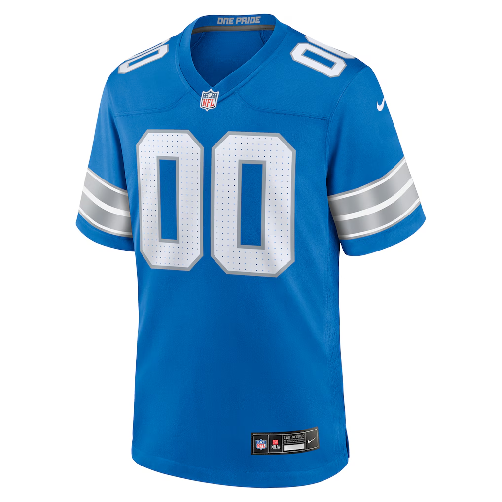 Custom Detroit Lions Blue Game Jersey