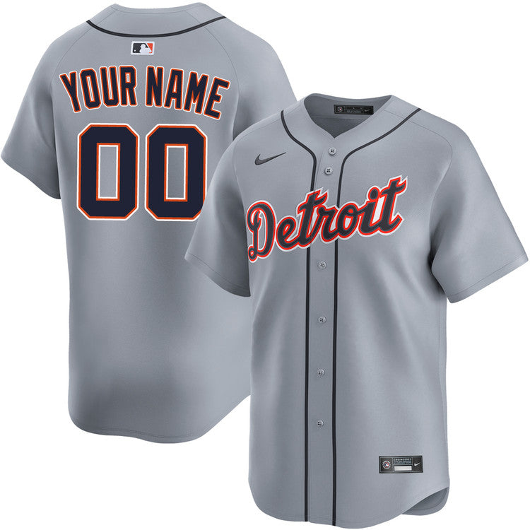 Custom Detroit Tigers Away Jersey - Gray