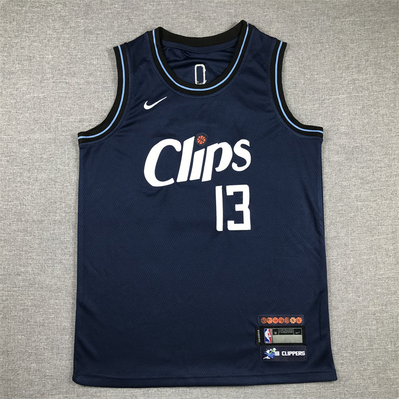 Youth Paul George Los Angeles Clippers #13 City Edition Embroidered  Jersey