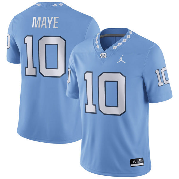 Drake Maye UNC College Football Game Jersey – Carolina Blue