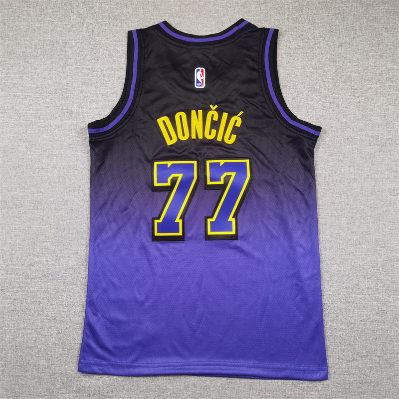 Youth Luka Dončić Los Angeles Lakers #77 City Edition Embroidered  Jersey