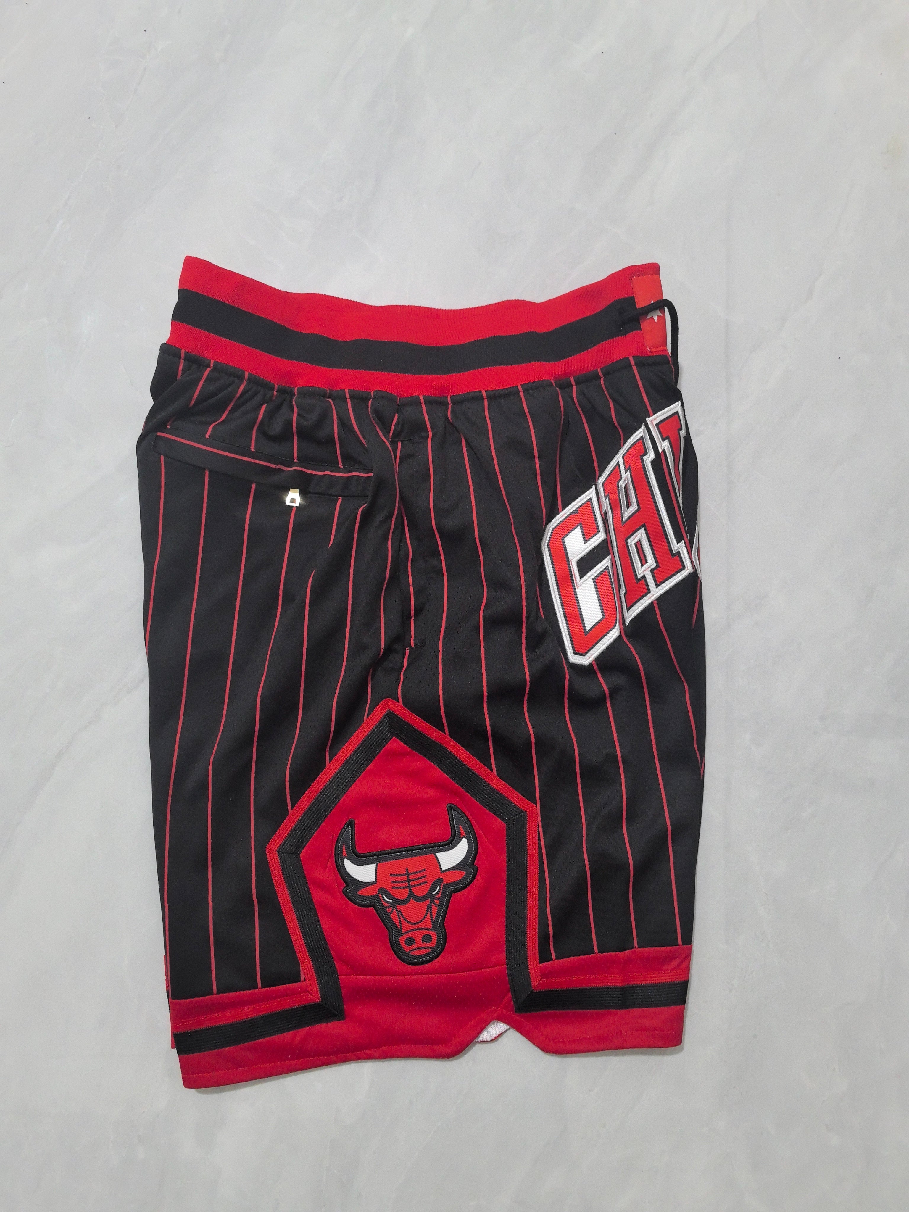 Chicago Bulls 2026 Black and Red Striped City Edition Pocket Shorts
