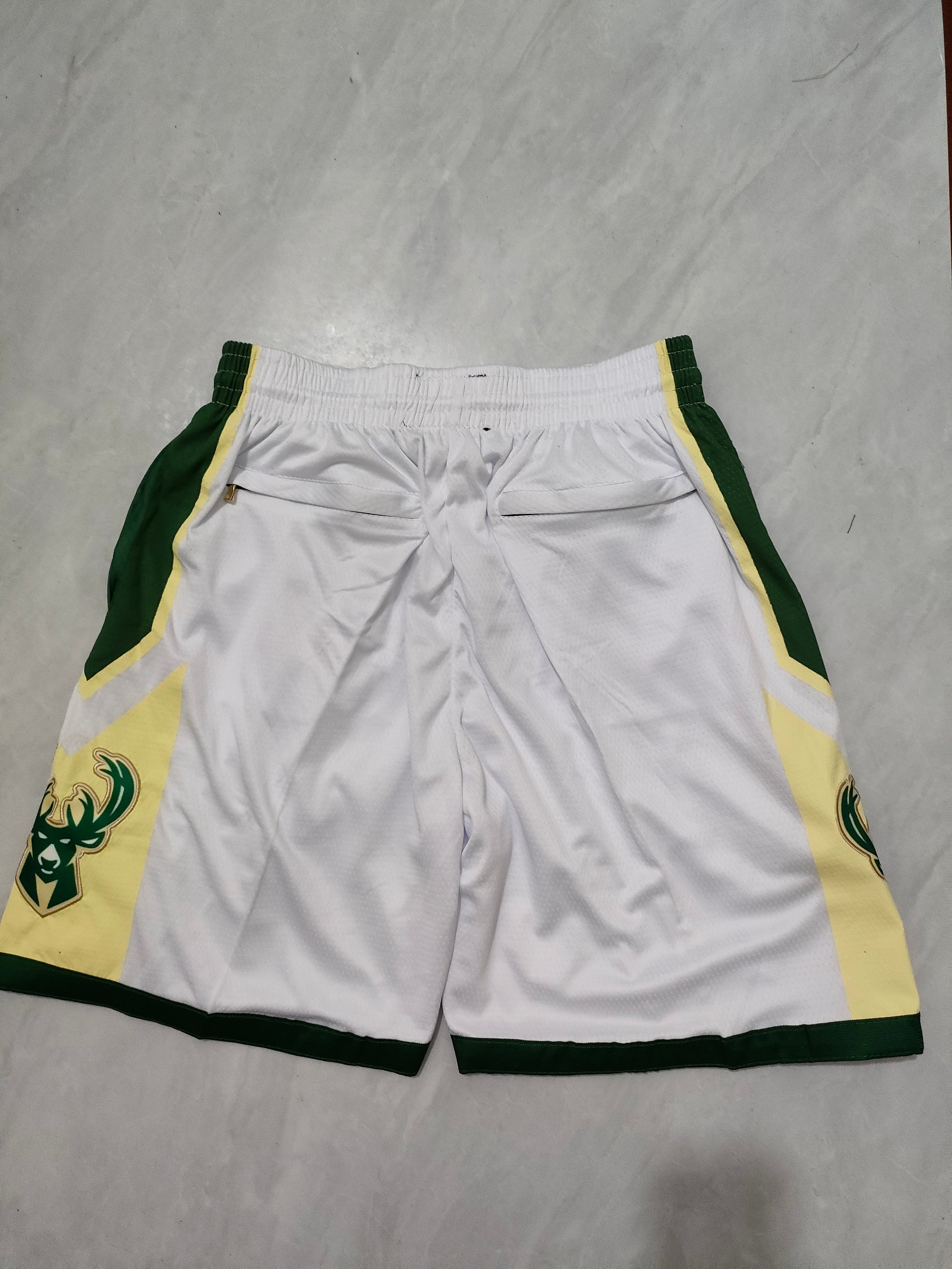 Milwaukee Bucks White Regular Pocket Shorts