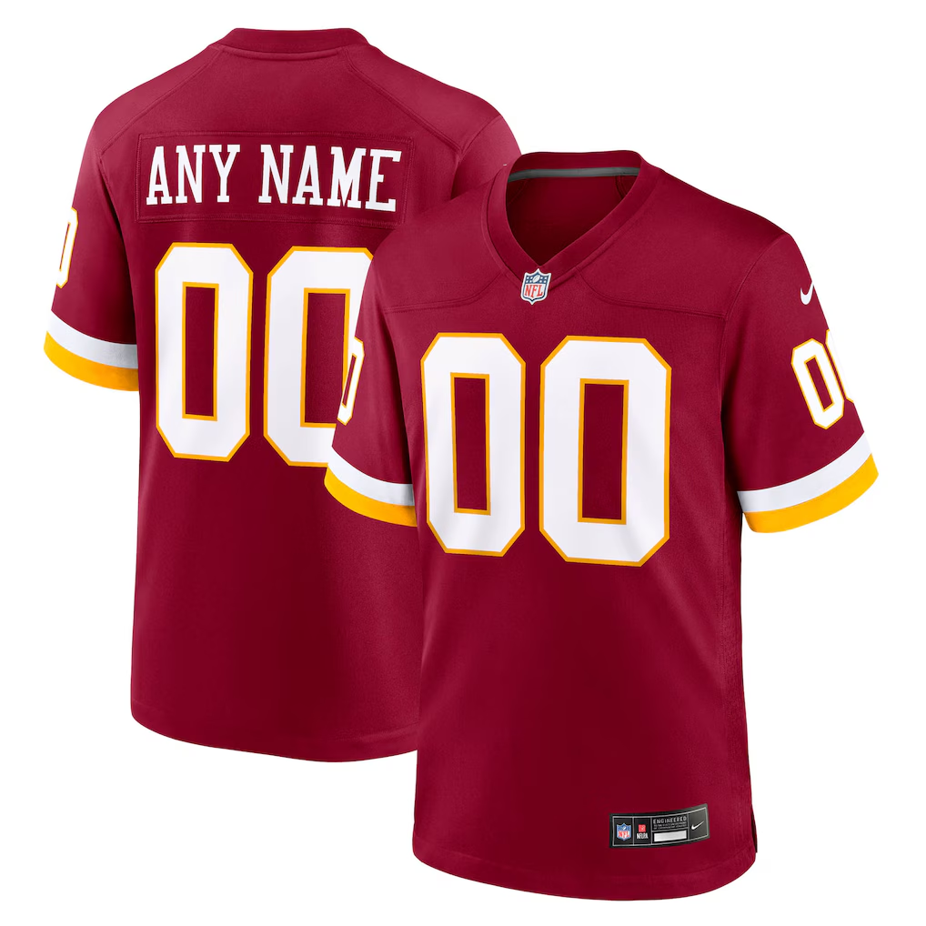 Custom Washington Commanders Burgundy Game Jersey