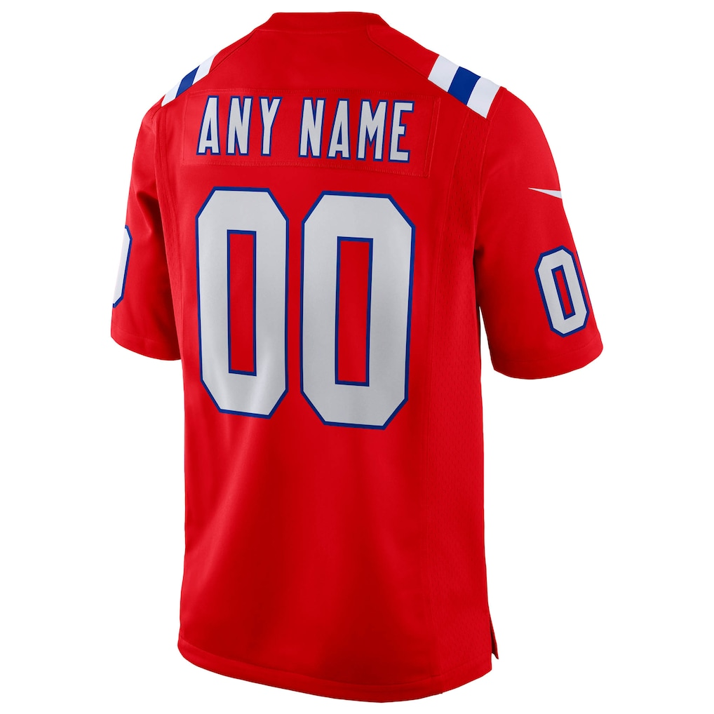 Custom New England Patriots Red Super Bowl LX Patch Game Jersey